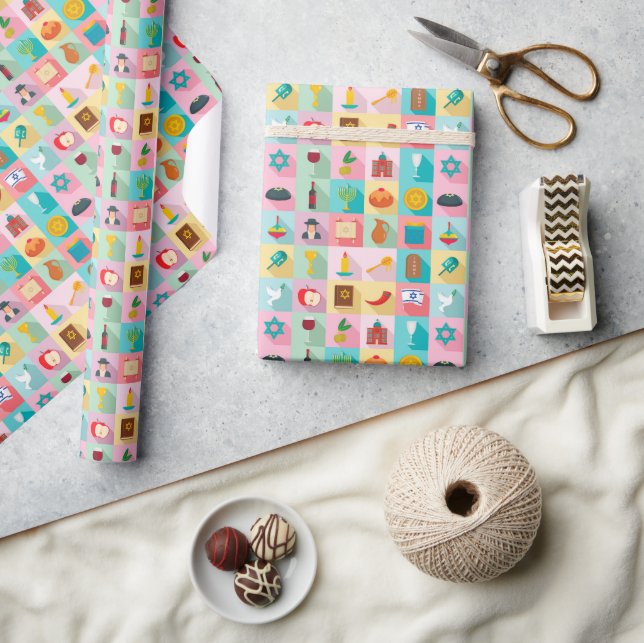 Judaica Gift Wrapping Papper - Judiska Helgdag Presentpapper (Hantverk)