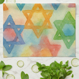 Judaica Gifts - Kitchen Towels - Jewish Stars Kökshandduk