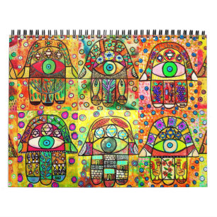 Judaica Hamsa 12-Månadkalender Kalender