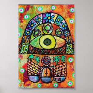 JUDAICA HAMSA STADEN POSTER