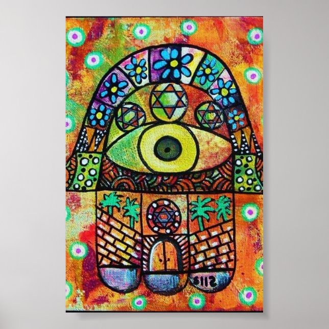 JUDAICA HAMSA STADEN POSTER (Framsidan)