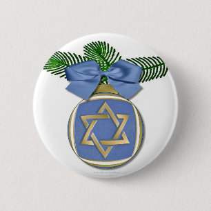 Judaica Hanukkah Davidsstjärna Ornament Tryck Knapp