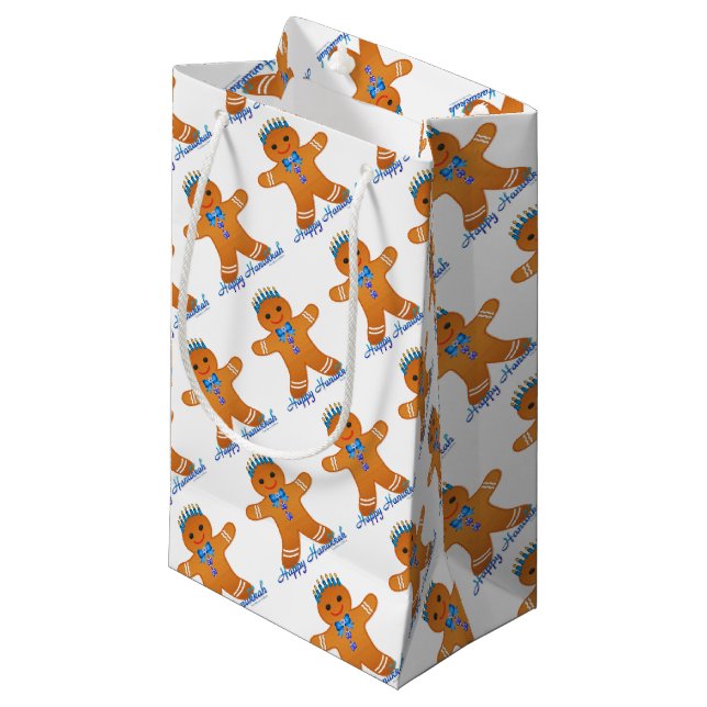 Judaica Hanukkah Pepparkaksgubbe Menorah (Framsidan Vinklad)