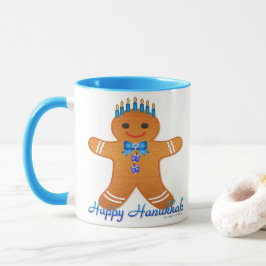 Judaica Hanukkah Pepparkaksgubbe Menorah Mugg