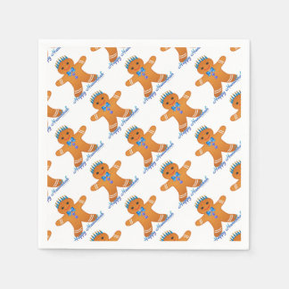 Judaica Hanukkah Pepparkaksgubbe Menorah Pappersservett