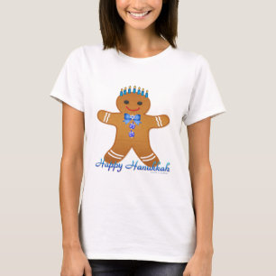 Judaica Hanukkah Pepparkaksgubbe Menorah Tee