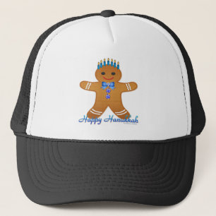 Judaica Hanukkah-Pepparkaksgubben Menorah Truckerkeps