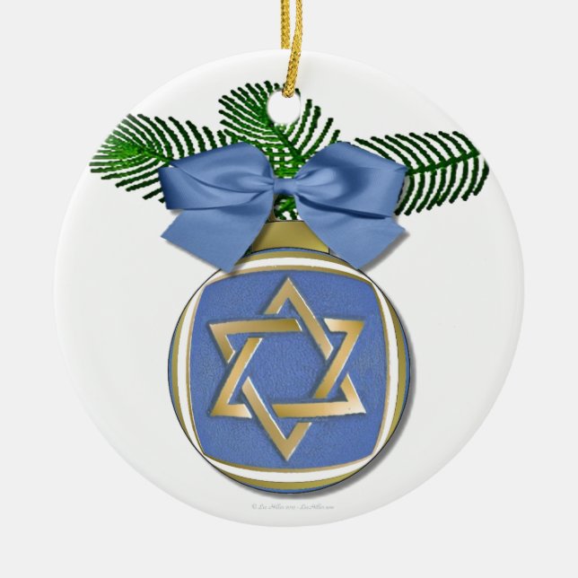 Judaica Hanukkah Star of David Ornament Print (Framsidan)