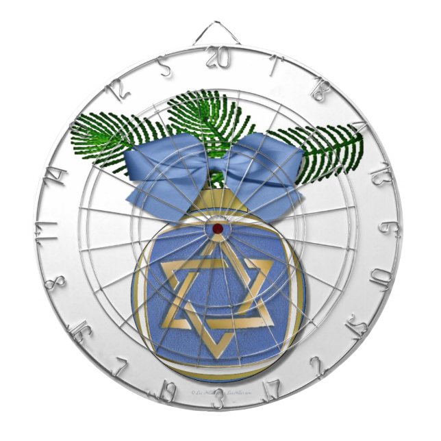 Judaica Hanukkah Star of David Ornament Print Darttavla (Framsidan)