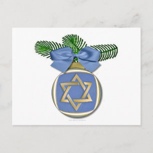 Judaica Hanukkah Star of David Ornament Print Helg Vykort