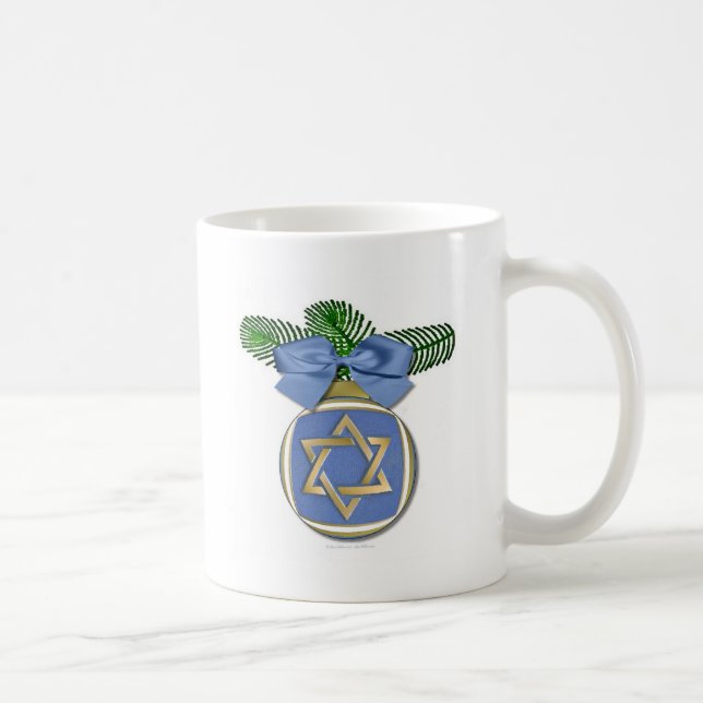 Judaica Hanukkah Star of David Ornament Print Kaffemugg (Höger)