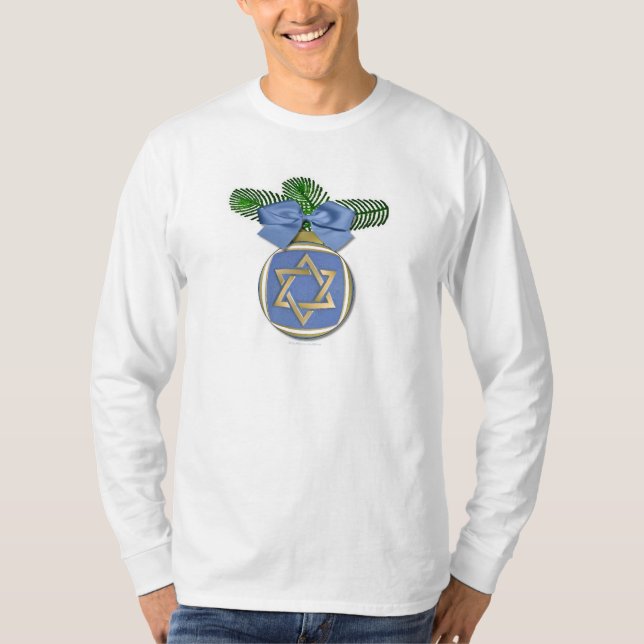 Judaica Hanukkah Star of David Ornament Print Tee (Framsida)