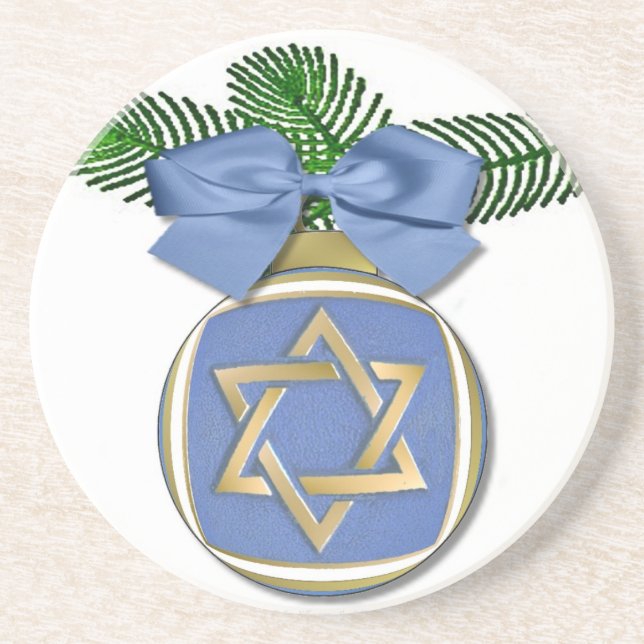 Judaica Hanukkah Star of David Ornament Print Underlägg (Framsidan)