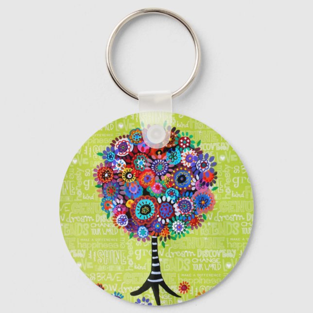 Judaica Livets träd Keychain Nyckelring (Framsida)