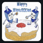 Judaica Lycklig Hanukkah Dancing Dreidels Doughnut Fyrkantigt Klistermärke<br><div class="desc">Du tittar på Lee Hiller-designsamlingen av Hem- och Office Decor,  Apparel,  Gifts and Collectibles. Utformningen omfattar Lee Hiller Photography och Mixed Media Digital Art Collection. Du kan visa hennes naturfotografi på http://HikeOurPlanet.com/ och följa hennes vandrande blogg i Hett Vår nationalpark.</div>