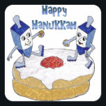 Judaica Lycklig Hanukkah Dancing Dreidels Doughnut Fyrkantigt Klistermärke<br><div class="desc">Du tittar på Lee Hiller-designsamlingen av Hem- och Office Decor,  Apparel,  Gifts and Collectibles. Utformningen omfattar Lee Hiller Photography och Mixed Media Digital Art Collection. Du kan visa hennes naturfotografi på http://HikeOurPlanet.com/ och följa hennes vandrande blogg i Hett Vår nationalpark.</div>
