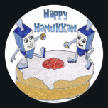 Judaica Lycklig Hanukkah Dancing Dreidels Doughnut Runt Klistermärke<br><div class="desc">Du tittar på Lee Hiller-designsamlingen av Hem- och Office Decor,  Apparel,  Gifts and Collectibles. Utformningen omfattar Lee Hiller Photography och Mixed Media Digital Art Collection. Du kan visa hennes naturfotografi på http://HikeOurPlanet.com/ och följa hennes vandrande blogg i Hett Vår nationalpark.</div>