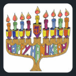 Judaica Lycklig Hanukkah Dreidel Menorah Fyrkantigt Klistermärke<br><div class="desc">Du tittar på Lee Hiller-designsamlingen av Hem- och Office Decor,  Apparel,  Gifts and Collectibles. Utformningen omfattar Lee Hiller Photography och Mixed Media Digital Art Collection. Du kan visa hennes naturfotografi på http://HikeOurPlanet.com/ och följa hennes vandrande blogg i Hett Vår nationalpark.</div>