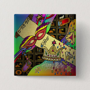 Judaica Lycklig Purim Jewish Helgdag Gifts Apparat Knapp