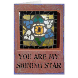 Judaica: Mosaisk hjärtadavidsstjärna med det onda Hälsningskort