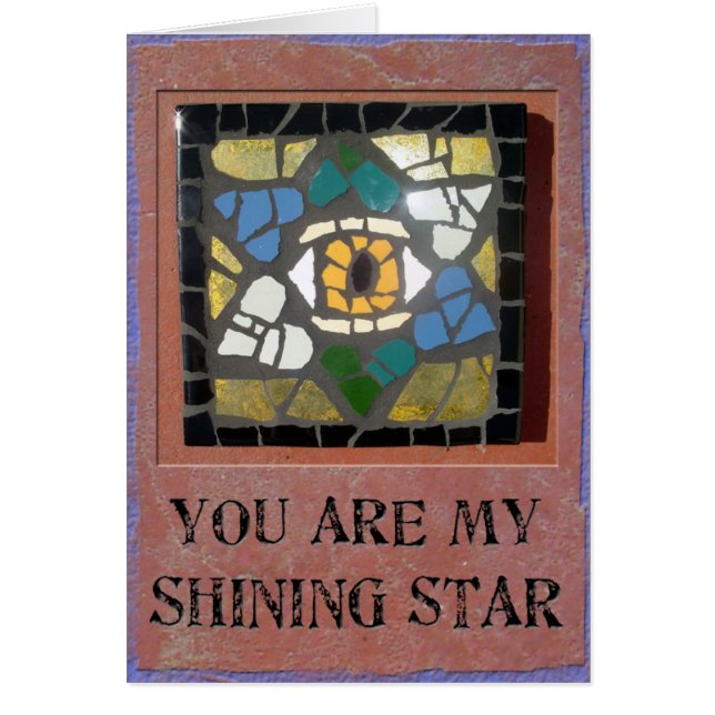 Judaica: Mosaisk hjärtadavidsstjärna med det onda Hälsningskort (Framsidan)