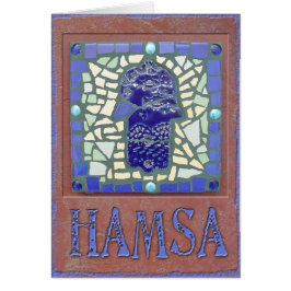 Judaica: Mosaiska glödande Hamsa Hälsningskort