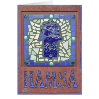 Judaica: Mosaiska glödande Hamsa Hälsningskort
