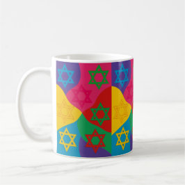 Judaica-muggar - Judiska stjärnor - Färgglada pres Kaffemugg