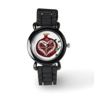 Judaica Pomegranate Heart Hanukkah Rosh Hashanah Armbandsur