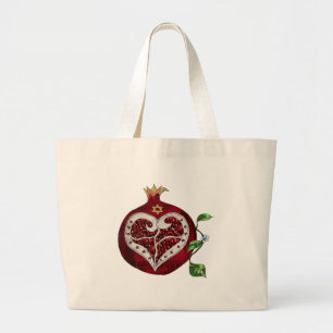 Judaica Pomegranate Heart Hanukkah Rosh Hashanah Jumbo Tygkasse