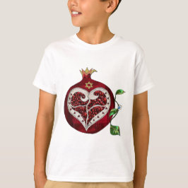 Judaica Pomegranate Heart Hanukkah Rosh Hashanah Tee