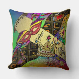 Judaica Purim Esther Firande Mörk Art Skriv ut Kudde