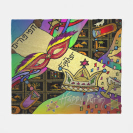 Judaica Purim Esther Jewish Firande Art Skriv ut Fleecefilt