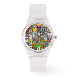 Judaica Retro 60s Psychedelic Shalom KÄRLEK Armbandsur