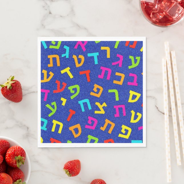 Judaica servetter - Bestick - Hebreiska bokstäver  (Insitu)