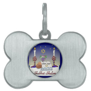 Judaica Shabbat Shalom Art Print ID-bricka Husdjur