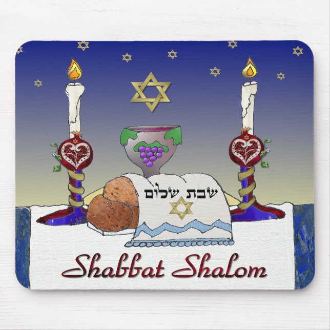 Judaica Shabbat Shalom Art Print Musmatta (Framsidan)