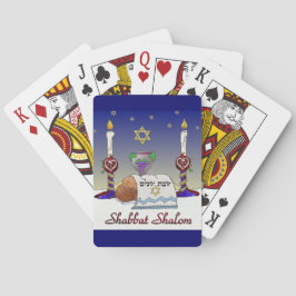 Judaica Shabbat Shalom Art Print Spelkort