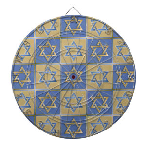 Judaica Star David Metall Guld Blue Piltavla