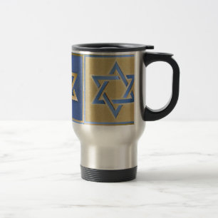 Judaica Star David Metall Guld Blue Resemugg