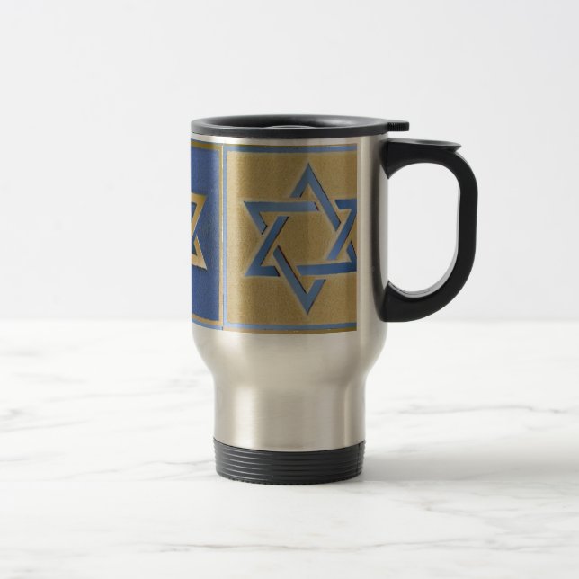 Judaica Star David Metall Guld Blue Resemugg (Höger)