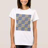 Judaica Star David Metall Guld Blue