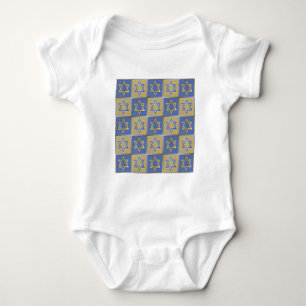 Judaica Star David Metall Guld Blue Tee