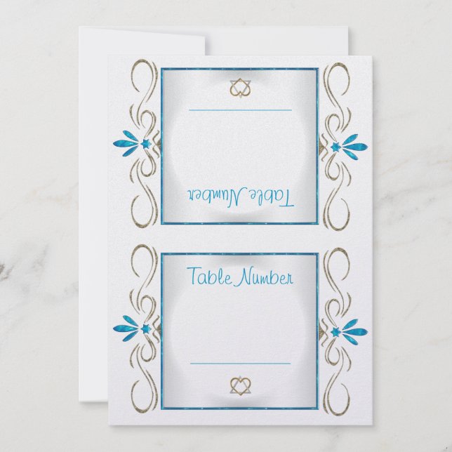 Judaism Flourish (Bordsnummer Cards) Inbjudningar (Framsida)