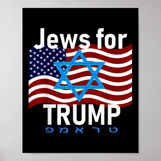 Judar för den amerikanska Flagga David Hebrew Poster (Framsidan)