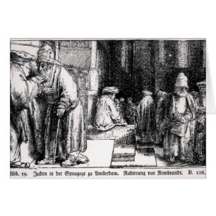 Judar i synagogan i Amsterdam Hälsningskort