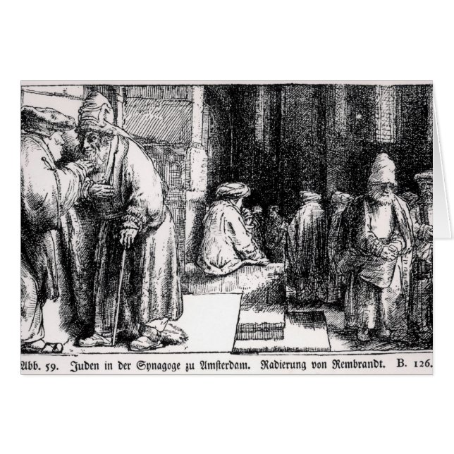 Judar i synagogan i Amsterdam Hälsningskort (Framsidan Horizontal)