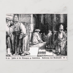 Judar i synagogan i Amsterdam Vykort
