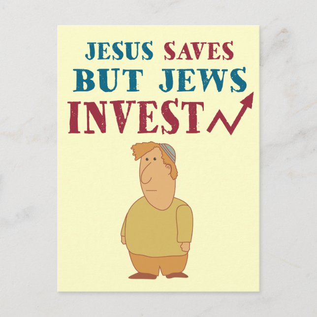 Judar Invest - Jewish finance humor Vykort (Framsida)