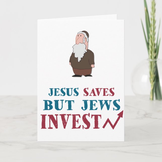 Judar investerar - judisk finanshumor kort (Framsida)